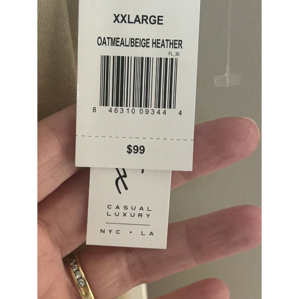 Kinetix Men's Oatmeal/Beige Heather Short Sleeve Henley T-Shirt XXL NEW W/TAGS - Picture 5 of 6